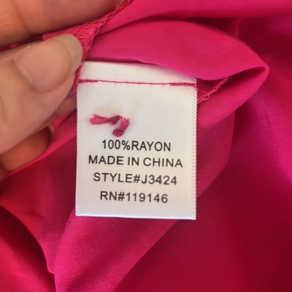 jodifl Hot Pink Lace Front Top Size S - Picture 6 of 7